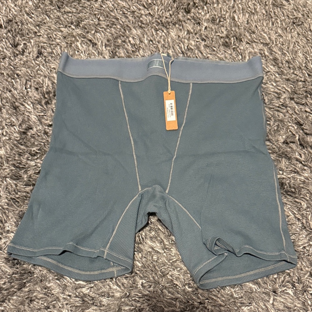 SKIMS Women’s Cotton Ribber Boxer Briefs - KYANITE - NWT - MEDIUM